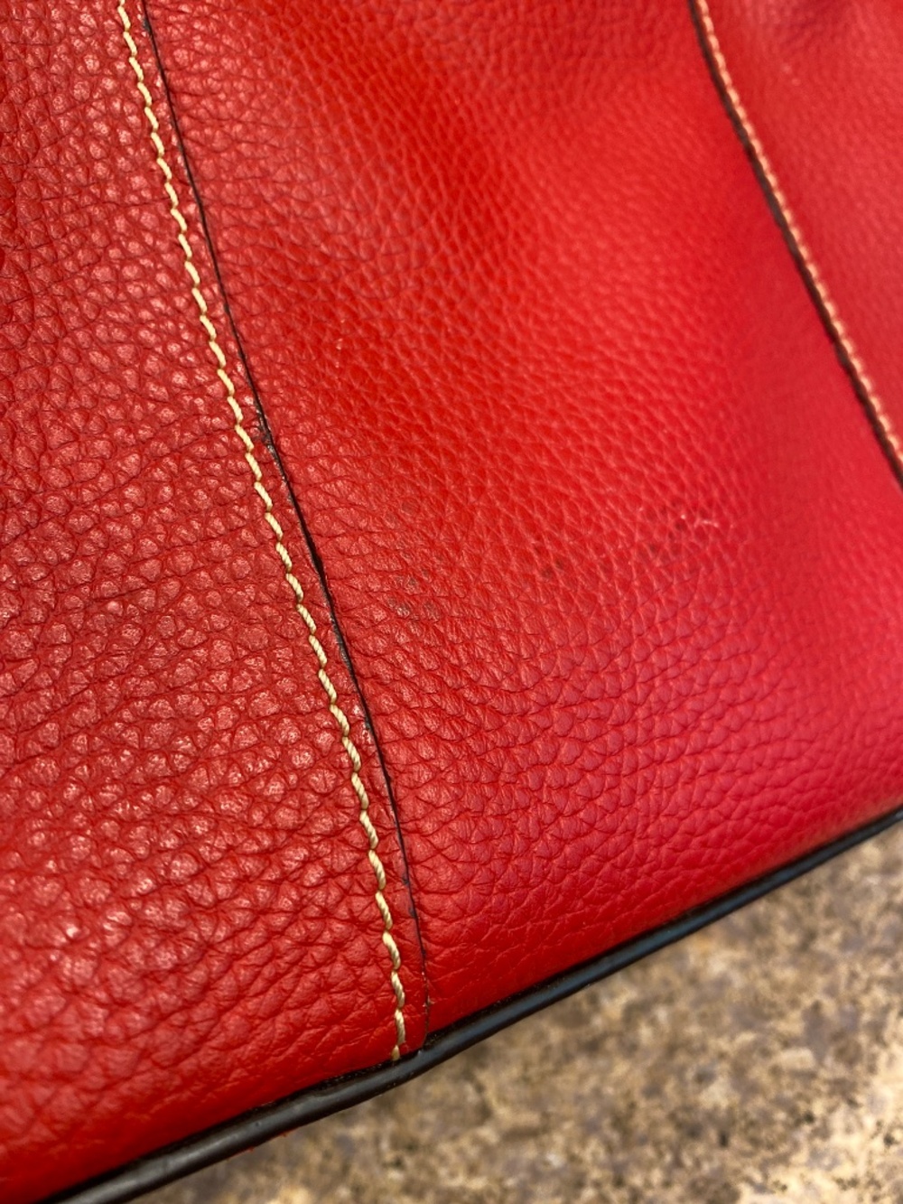 DOONEY & BOURKE Red Pebble Leather Small Lexington Tote Bag GUC - Picture 17 of 17